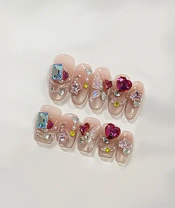 Alternative view of Hot Love Coffin Press On Nails