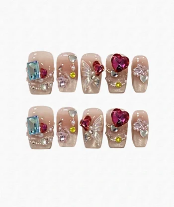 Hot Love Coffin Press On Nails