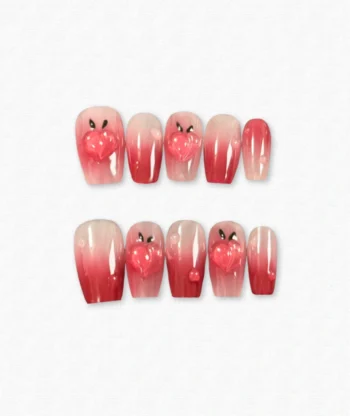 Sweet Peach Coffin Press-On Nails