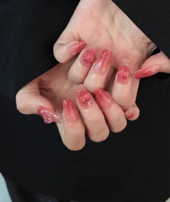 Alternative view of Sweet Peach Coffin Press-On Nails