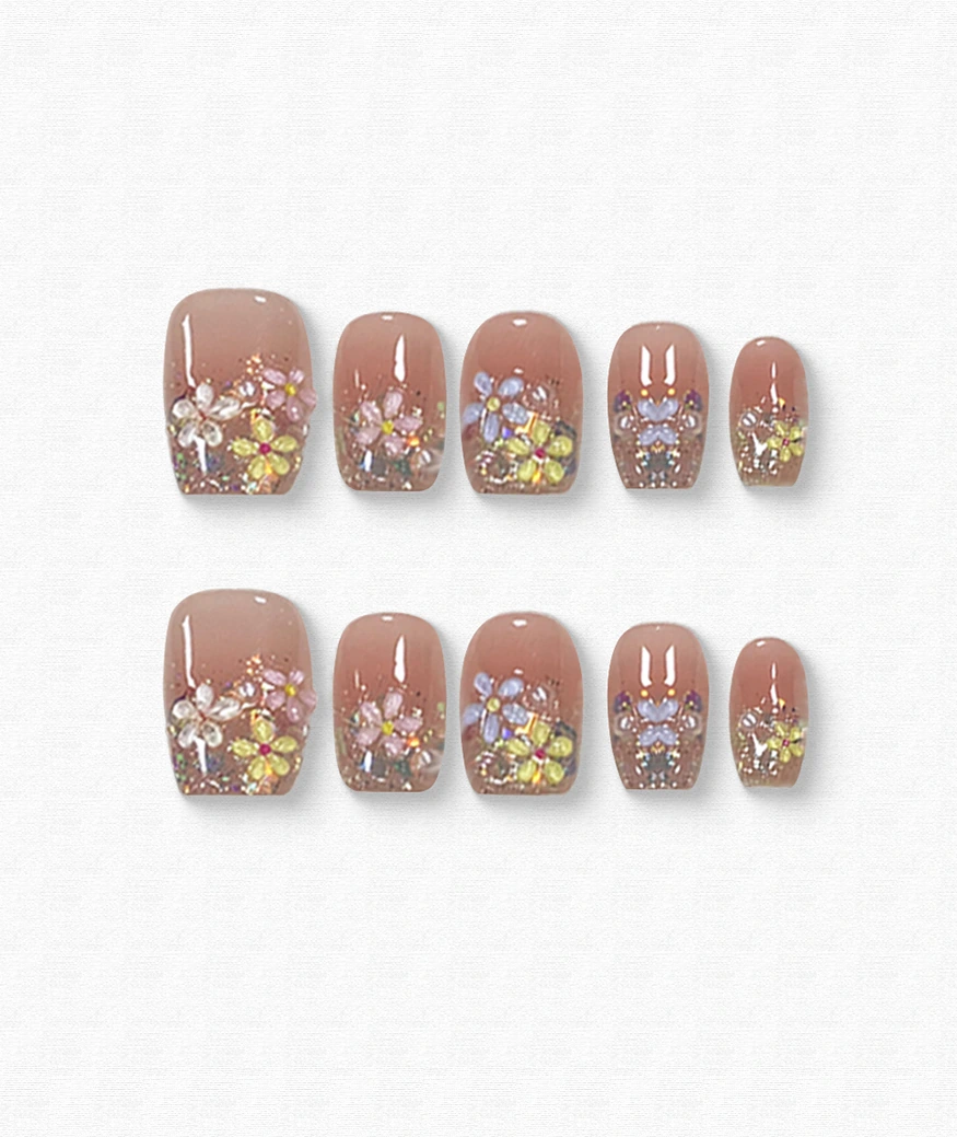 Flower Fairy Squoval Press-on Nails