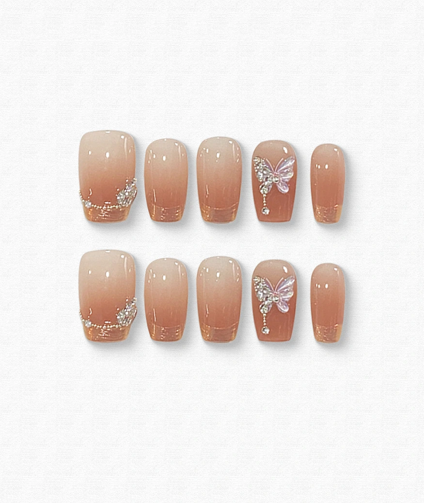 Four Seasons Tea Short Square Press-on Nails