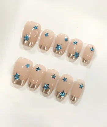 Alternative view of Desert Star Trail Short Square Press-on Nails