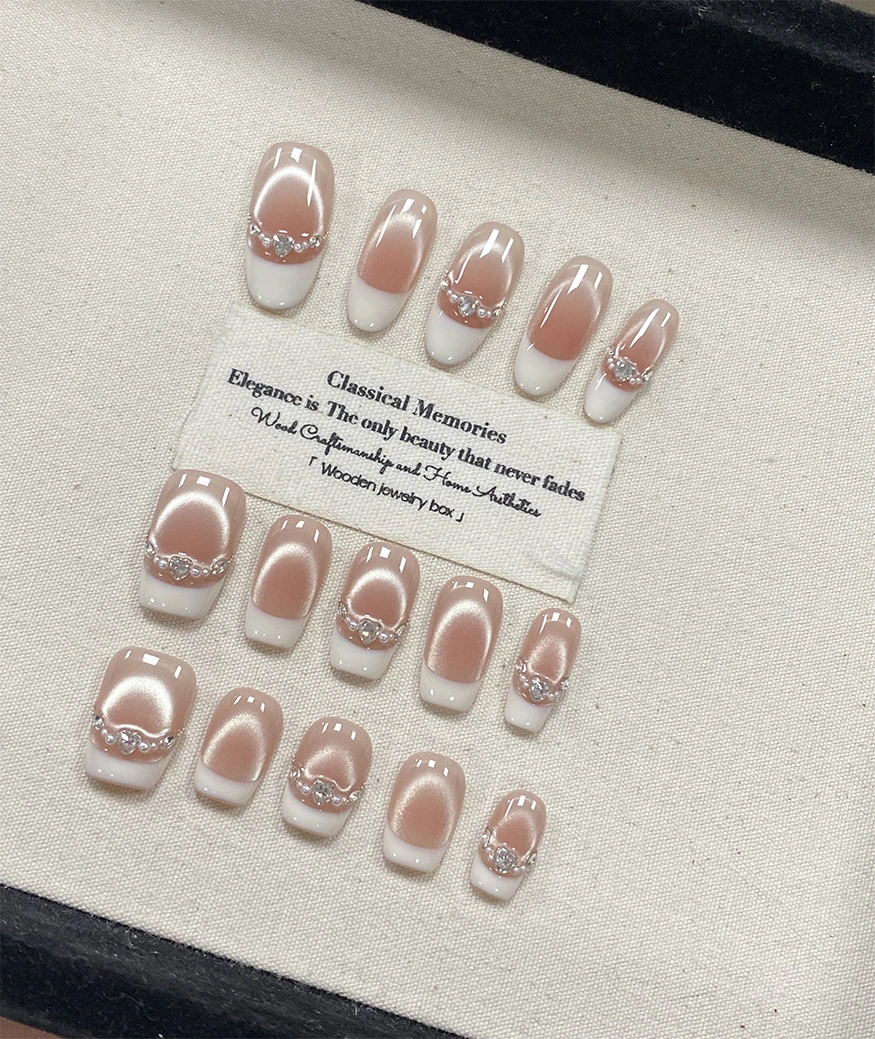 Strawberry Mousse Almond Press-on Nails - Image 2