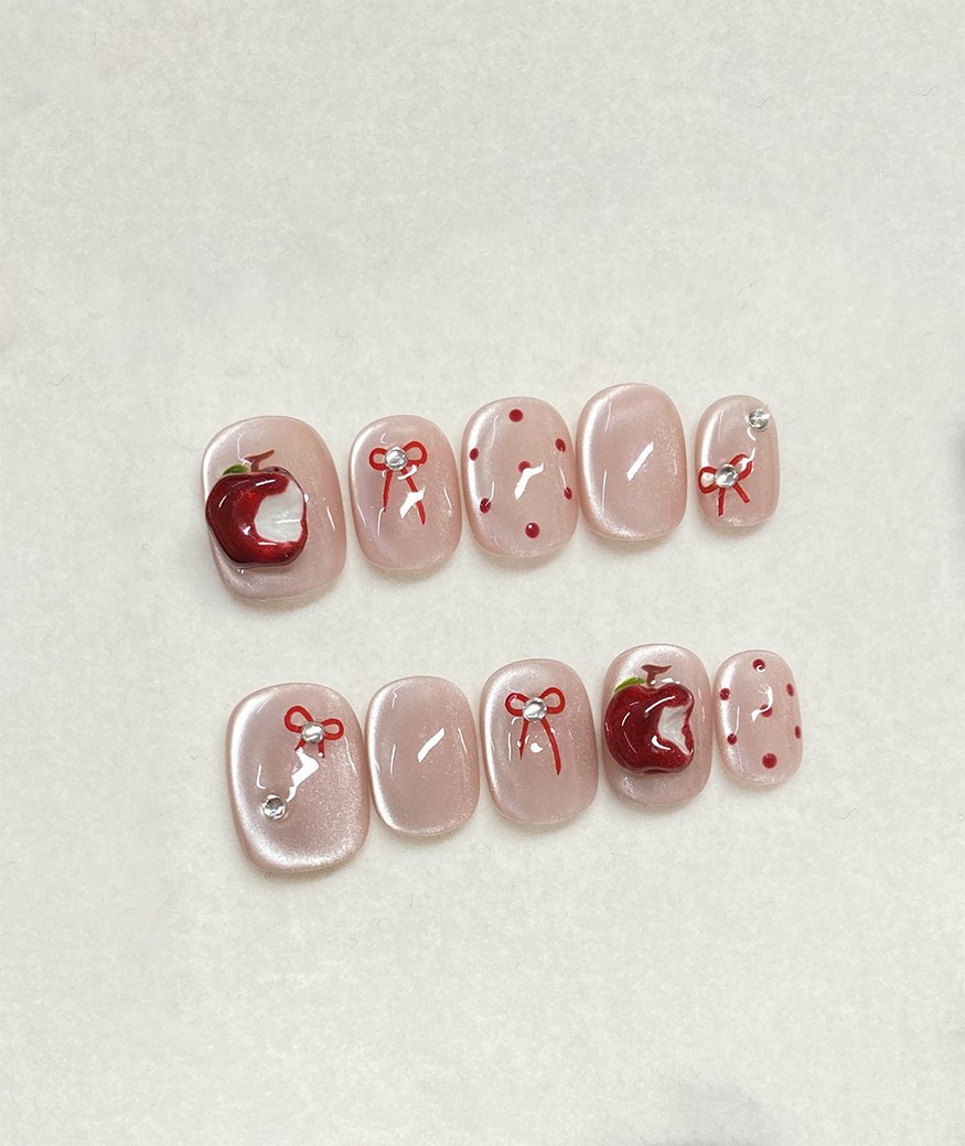 Apple Short Oval Press-On Nails - Image 2