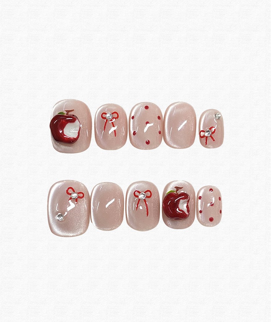 Apple Short Oval Press-On Nails