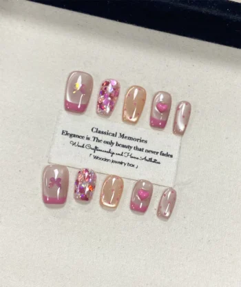 Alternative view of Frosted Pink French Tips Press-on Nails
