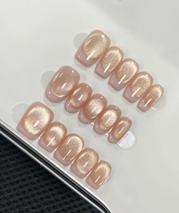 Alternative view of Peach Milk Cap Press-on Nails