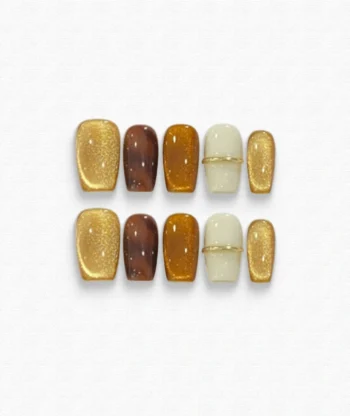 Gilded Amber Press-on Nails