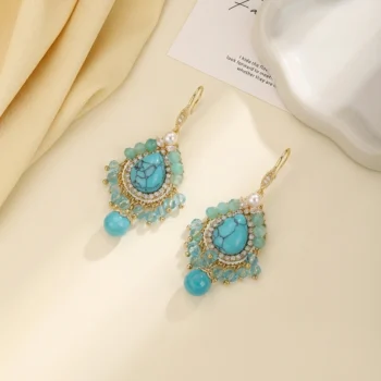 Alternative view of Azure Peacock Fan Earrings