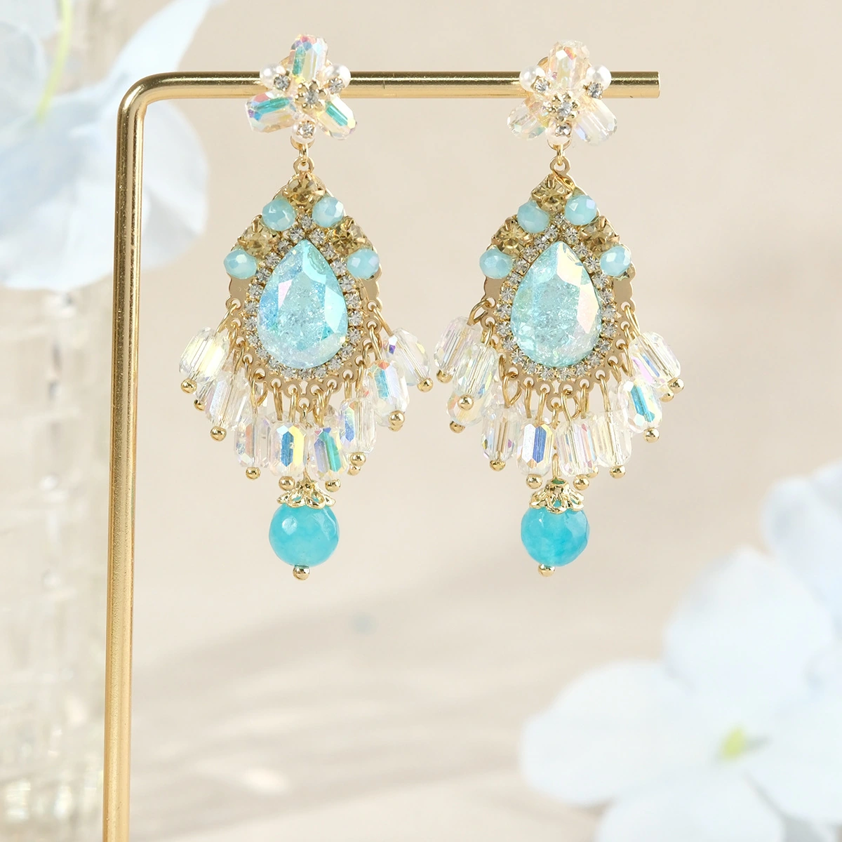 Sahara Teardrop Beaded Earrings - Image 4