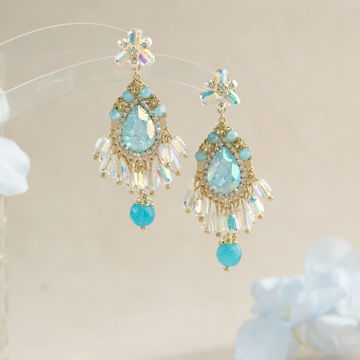Sahara Teardrop Beaded Earrings - Image 5