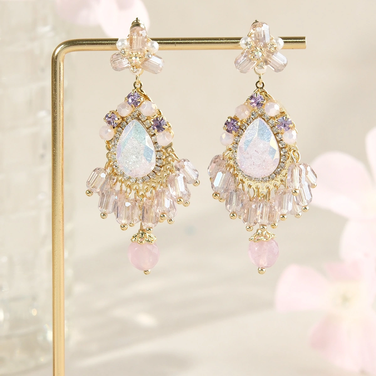 Sahara Teardrop Beaded Earrings - Image 2