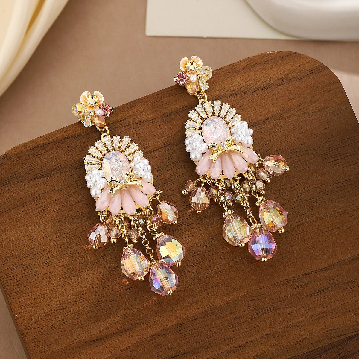 Vintage Palace Crystal Chandelier Earrings - Image 2
