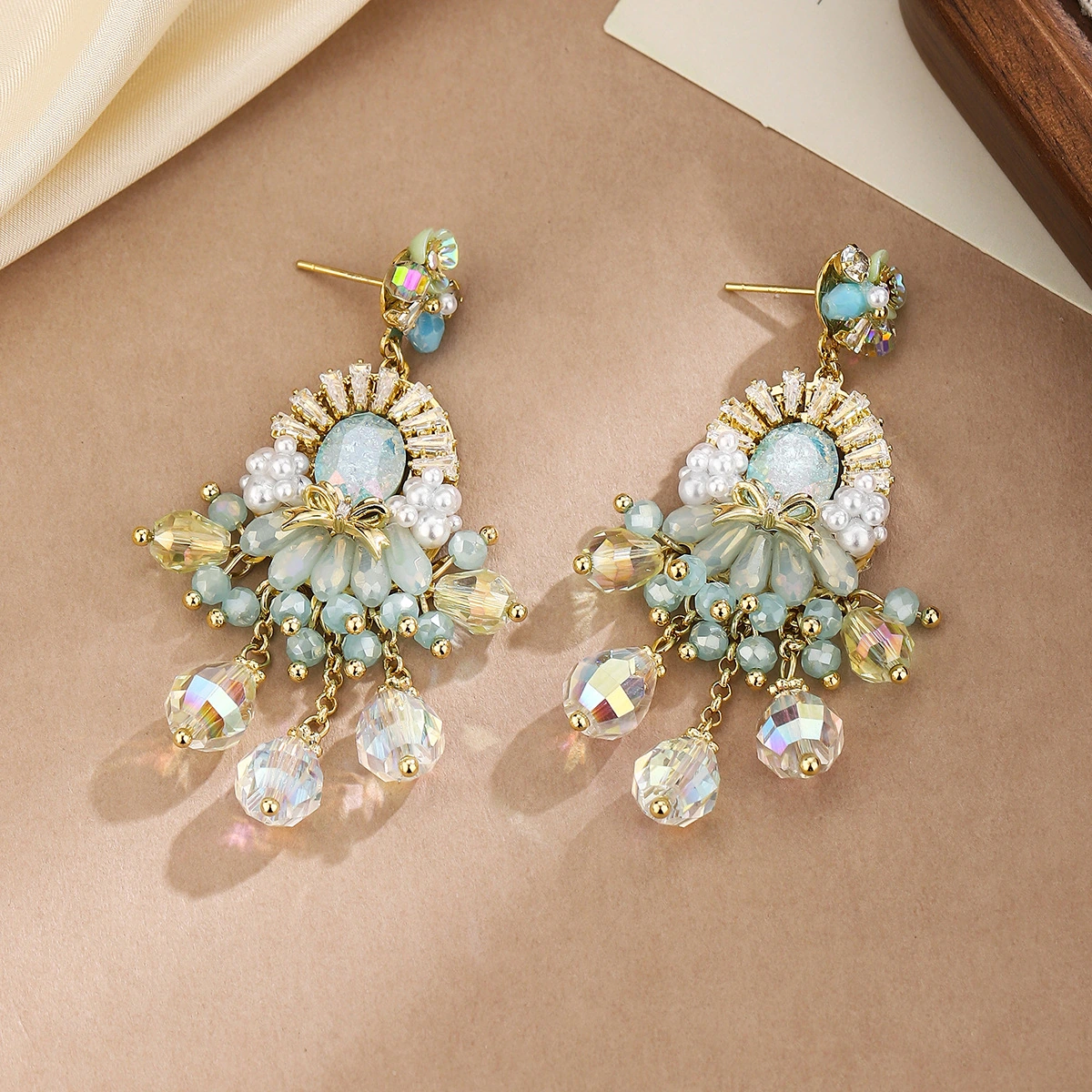 Vintage Palace Crystal Chandelier Earrings - Image 3
