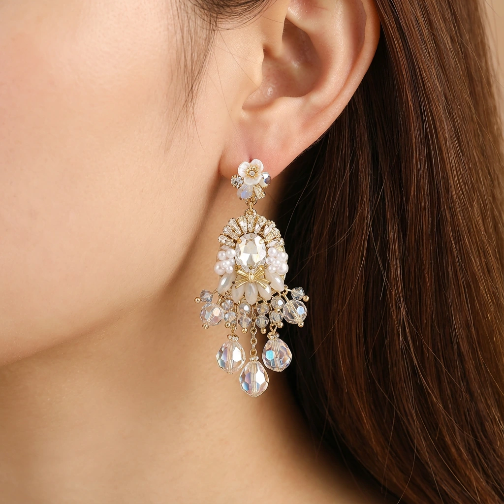 Vintage Palace Crystal Chandelier Earrings - Image 5